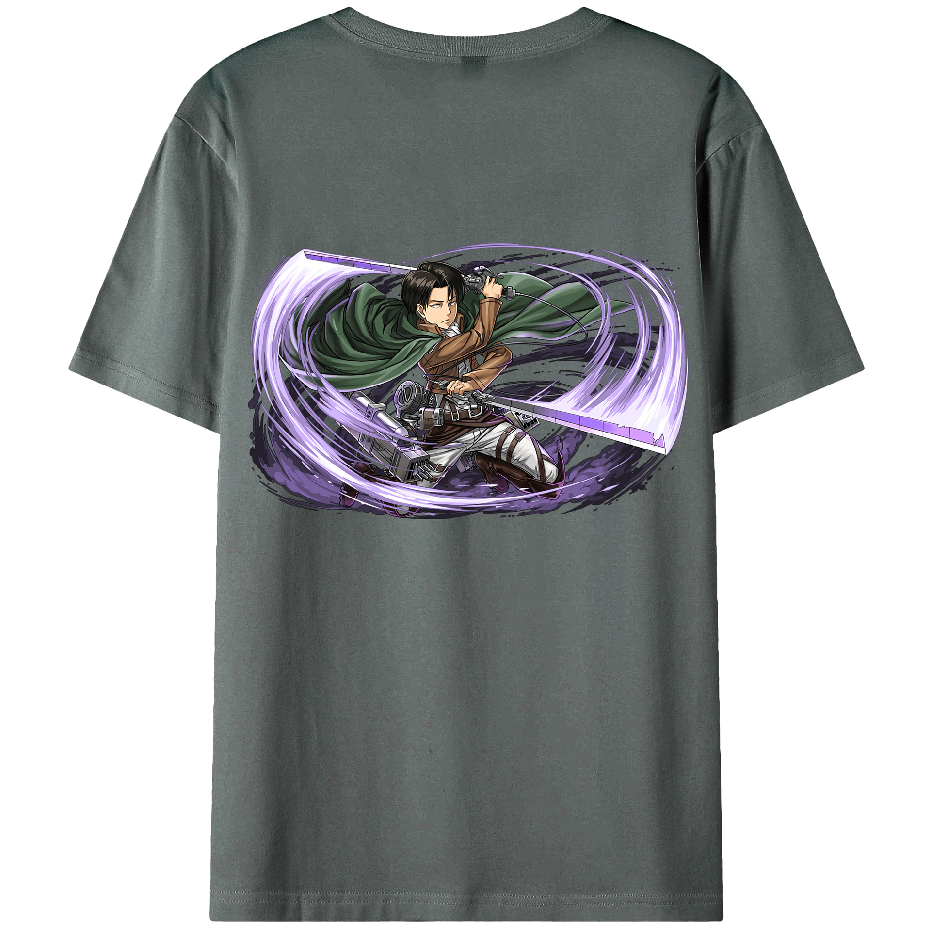 （画像用） 進撃の巨人 リヴァイ·アッカーマン Attack on Titan Levi Ackerman 綿100％半袖Tシャツ（背面プリント）
